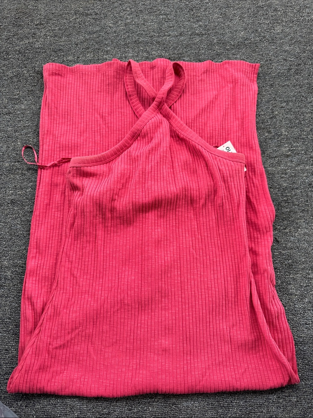 Old Navy Ribbed Cross-Neck Maxi Dress in Hot Pink